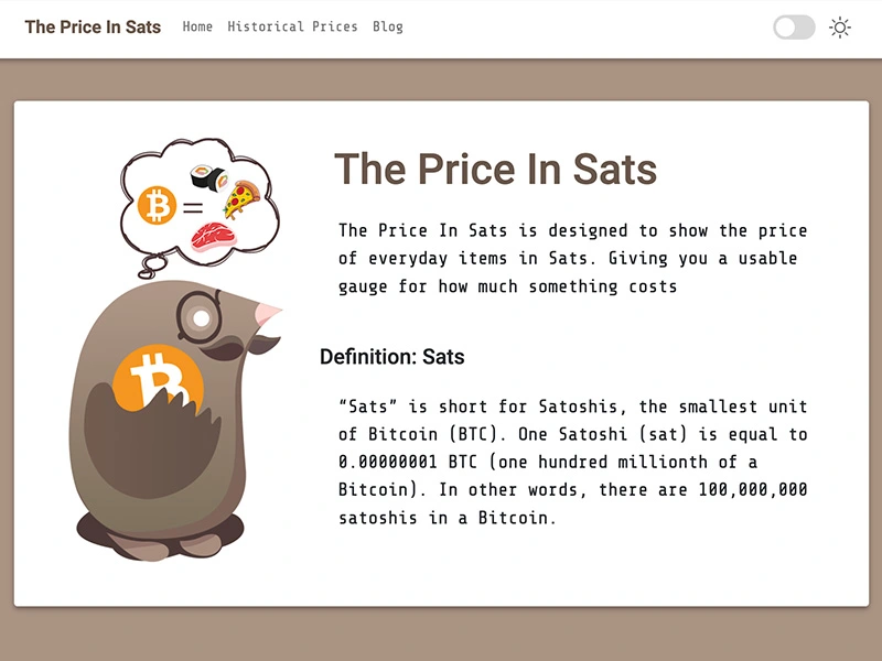 Why does The Price In Sats Exist?